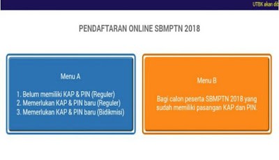 Halaman website pendaftaran SBMPTN